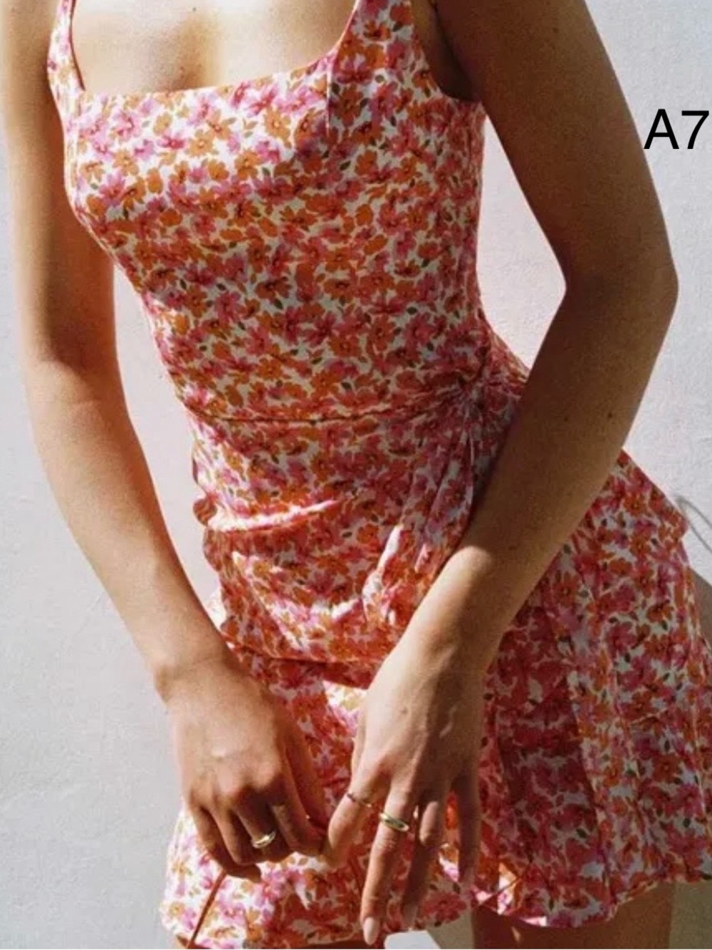 Princess Polly Pink & Orange Floral summer Mini Slip Dress
